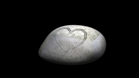 Stone with an engraved heart