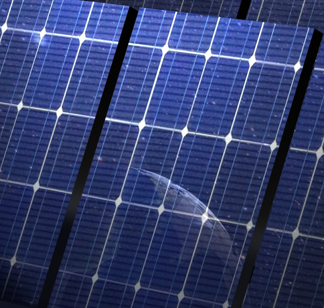 Zoom onto solar panels